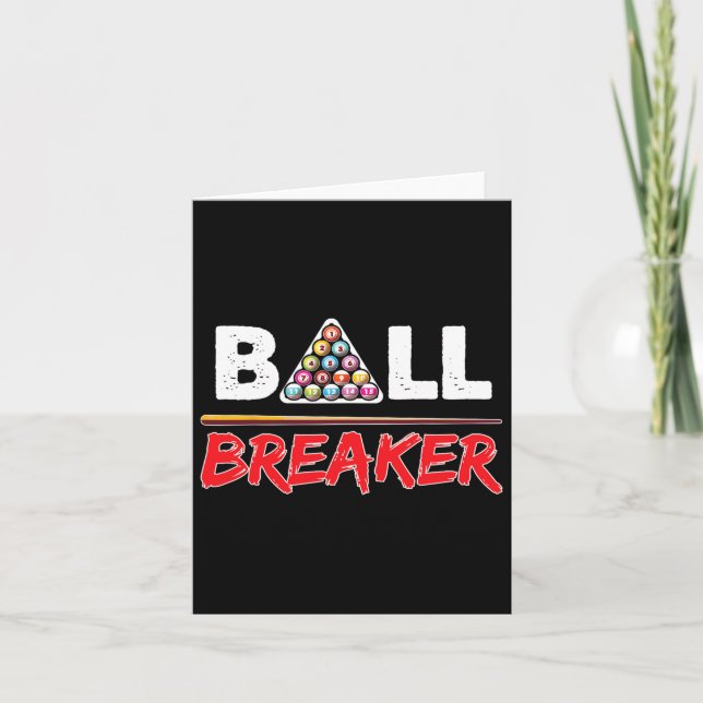 Cartão Billiards Ball Breaker Engraçado Disparo Piscina P (Frente)