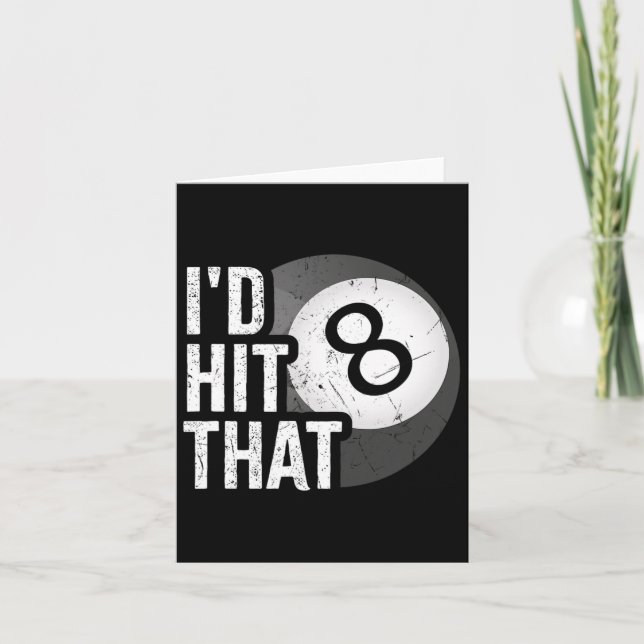 Cartão Billiards Engraçado Id Atingiu O Jogador Da Piscin (Frente)