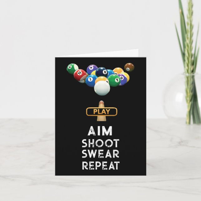 Cartão Billiards Engraçados - Camisa De Presente Para Jog (Frente)