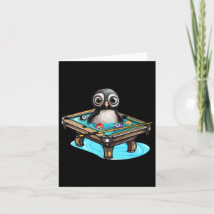 Cartão Billiards Penguin Hustler Piscina Snooker Jogando 