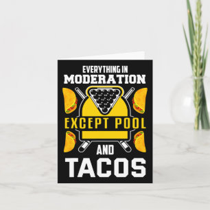 Cartão Billiards Shirt Piada Taco Lover Billiards Piscina