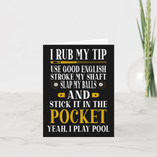 Cartão Billiers De Piscina Engraçado Billiard Eu Esfrego 