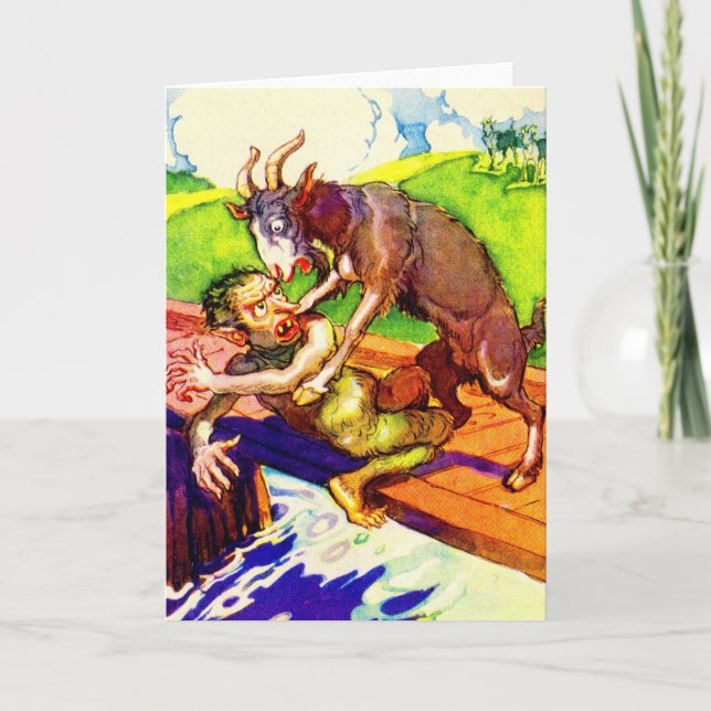 Cartão billy goat gruff and troll (Frente)