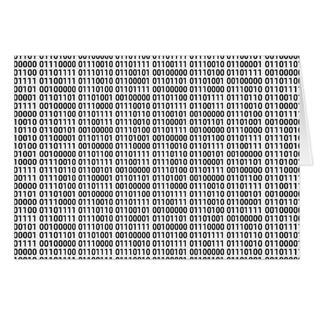 Cartão Binário: Eu amo programar (Frente Horizontal)