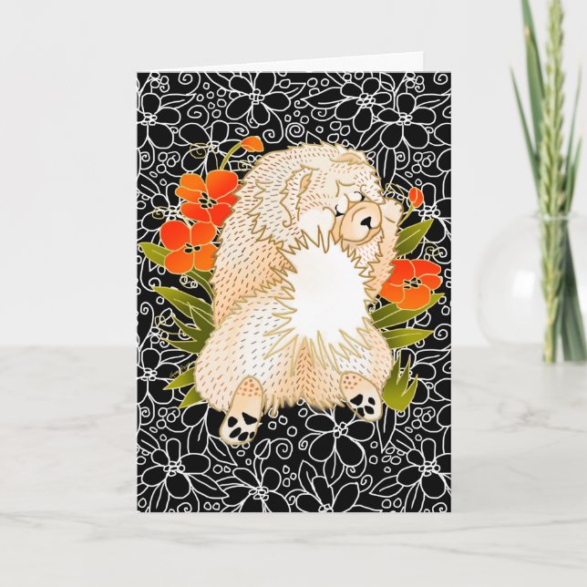 Cartão BINDI MINGSIE cream chow  greeting cards (Frente)