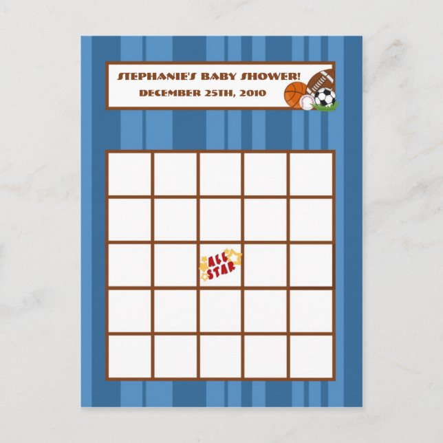 Cartão Bingo All-Star Azul Escrito (Frente)