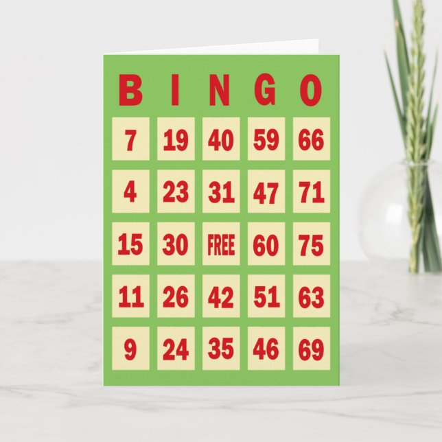 Cartão Bingo Card Greeting Card (Frente)