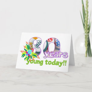 Cartão Bingo cards - 80th birthday