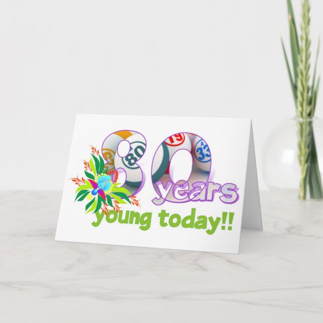 Cartão Bingo cards - 80th birthday (Frente)