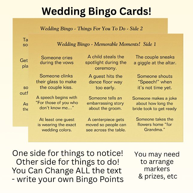 Cartão BINGO de casamento! Jogo para convidados (Criador carregado)