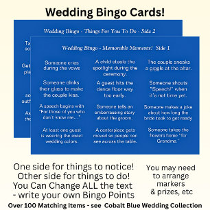 Cartão BINGO de casamento! Jogo para convidados