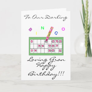 CARTÃO BINGO GRAN HAPPY BIRTHDAY CARD