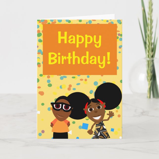 Cartão Bino and Fino Birthday Card Confetti (Frente)