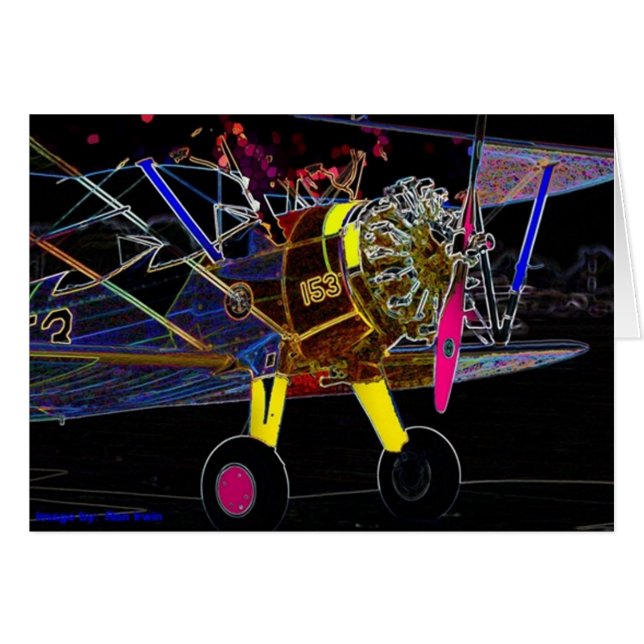 Cartão Biplano exótico (Frente Horizontal)