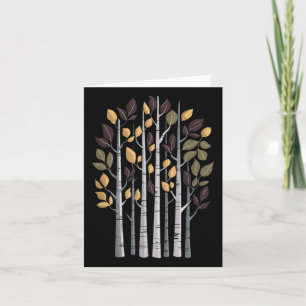 Cartão Birch Tree Autumn Fall Season Autumn Leaves