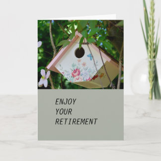 Cartão Bird Box with Pretty Flowers Retirement Card