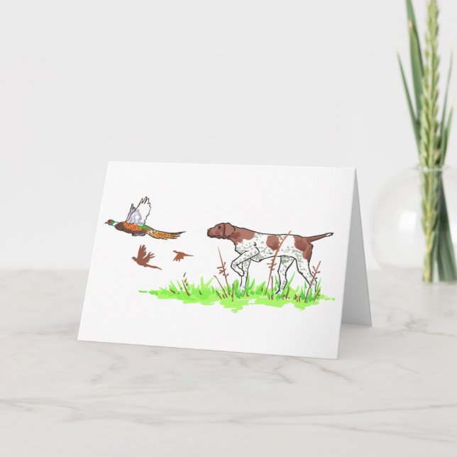 Cartão Bird Dog and Pheasants (Frente)