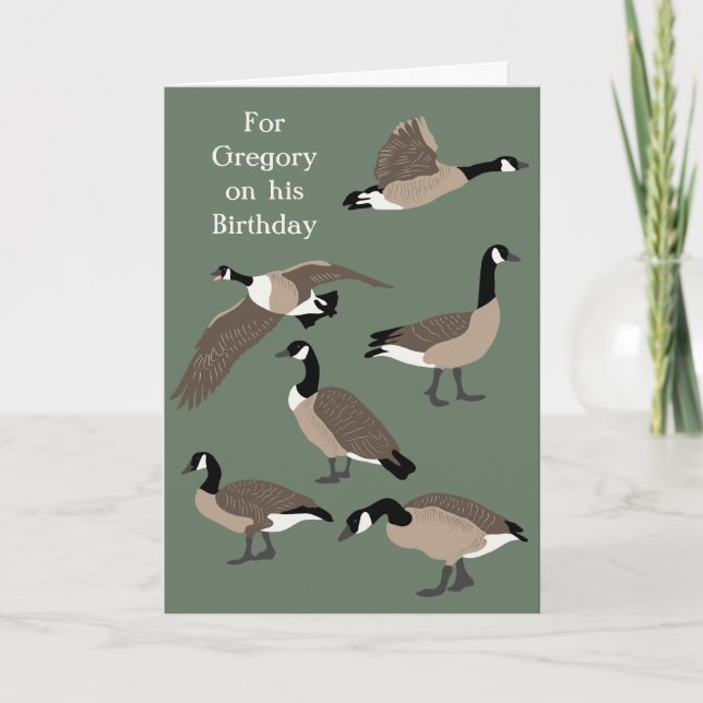 Cartão Bird Lovers Canada Geese Illustration Birthday (Frente)