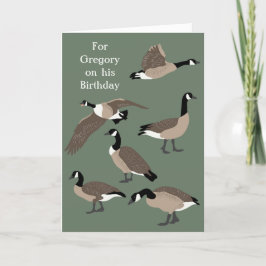 Cartão Bird Lovers Canada Geese Illustration Birthday