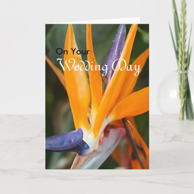 Cartão Bird of Paradise Wedding Greeting Card (Frente)