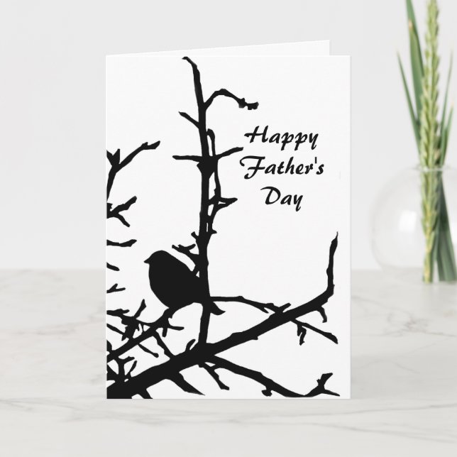 Cartão Bird on a Branch Fathers Day (Frente)