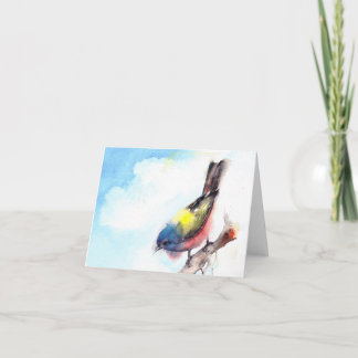 Cartão Bird watercolor blank note card.
