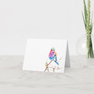Cartão Bird watercolor blank note card.