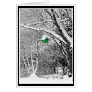 Cartão Birdhouse de inverno