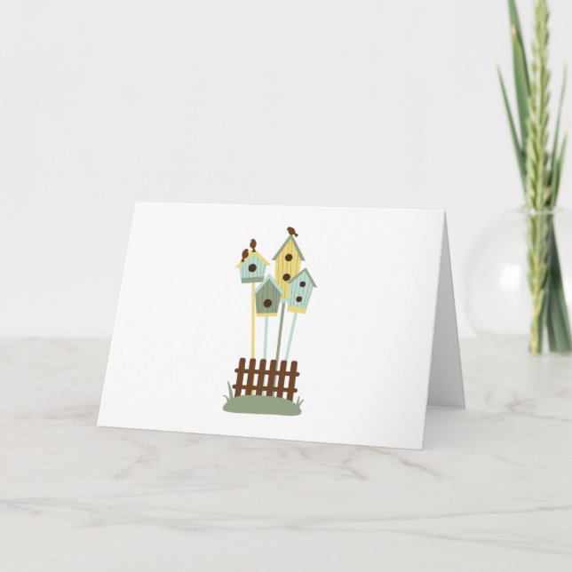 Cartão Birdhouses (Frente)