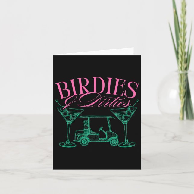 Cartão Birdies And Dirties Golf Birthday Dirty Martini Ta (Frente)