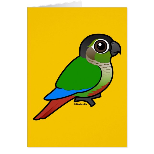 Cartão Birdorable Conure Verde-cheeked (Frente)