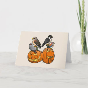 Cartão Birdorable Raptors on Pumpkins