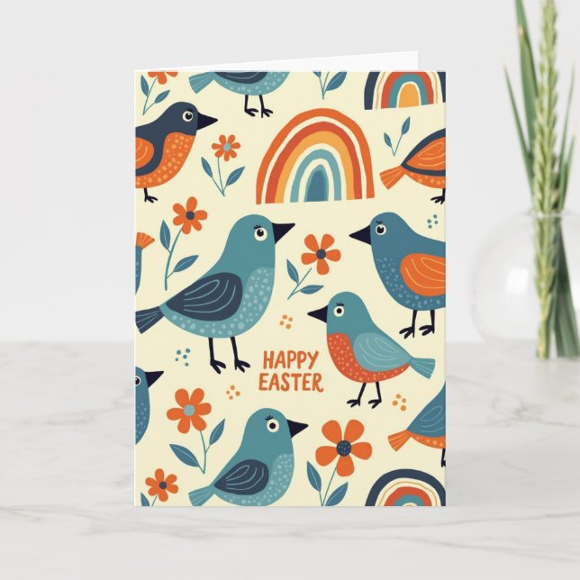 Cartão Birds And Blooms Easter Card (Frente)