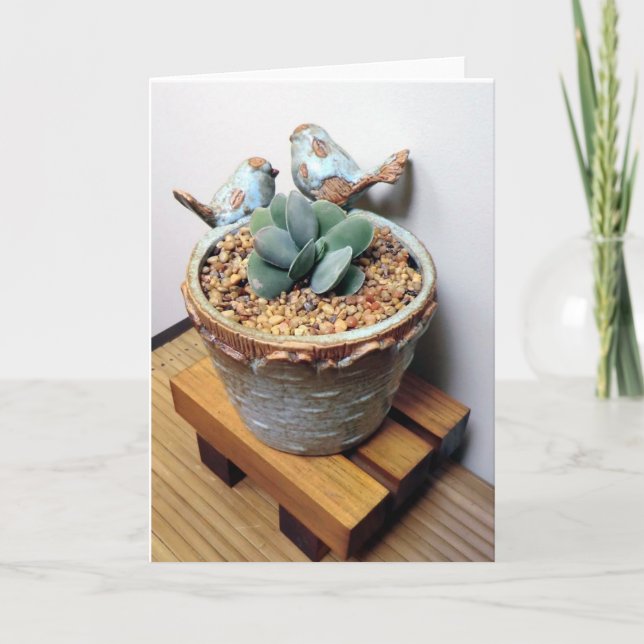 Cartão Birds and Succulents Notecard (Frente)