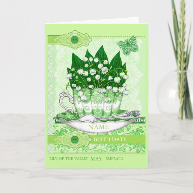 Cartão Birds Flower e Gem May Word Game Card (Frente)