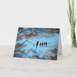 Cartão Birds In Tree In Sky Mother's Day Abstract Art
