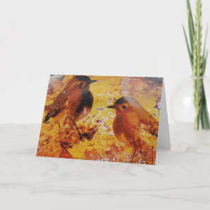 Cartão Birds Mixds Media Birthday