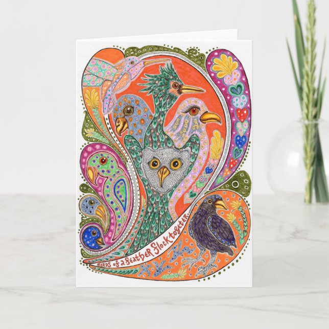 Cartão Birds of a feather notecard (Frente)