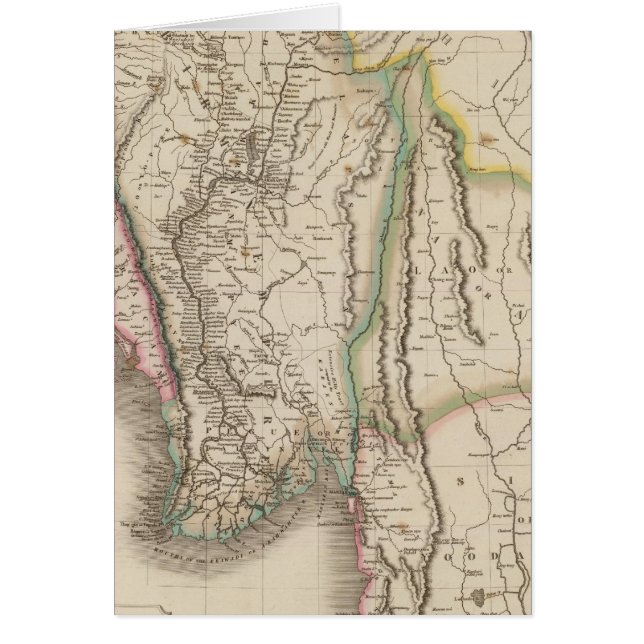 Cartão Birmah, Anam, Sião, Tailândia (Frente)