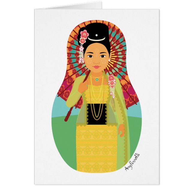 Cartão Birmanês, Myanmar Matryoshka Card (Frente)