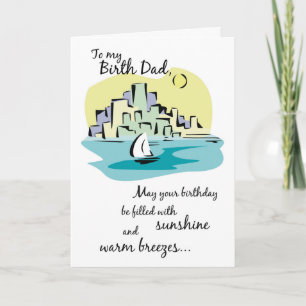 Cartão Birth Dad Sailboat City Birthday