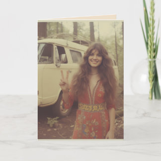 CARTÃO BIRTHDAY 1970'S GIRL OFF GRID GREETING CARD