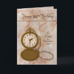 Cartão Birthday 50th Pocket Watch and Chain Card<br><div class="desc">Veja muitas outras categorias com a mesma imagem e/ou similar,  incluindo cumprimentos e convites grandes.</div>