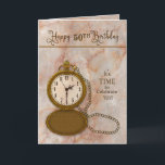Cartão Birthday 50th Pocket Watch and Chain Card<br><div class="desc">Veja muitas outras categorias com a mesma imagem e/ou similar,  incluindo cumprimentos e convites grandes.</div>