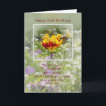 Cartão Birthday, 70th, Tulip and Butterfly, Religious<br><div class="desc">The yellow and red tulip and monarch butterfly provide a soft dreamy look to this birthday greeting card.  Customize the inside verse to suit your own needs.</div>