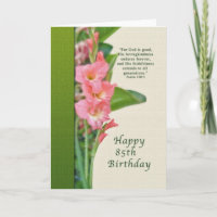Birthday, 85th, Pink Gladiolus