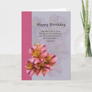Cartão Birthday, Alstroemeria Flowers, Religious, Card