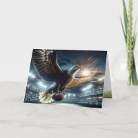 Birthday Bald Eagle com futebol