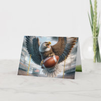 Birthday Bald Eagle com futebol