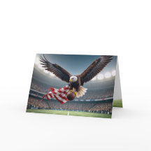 Birthday Bald Eagle com futebol